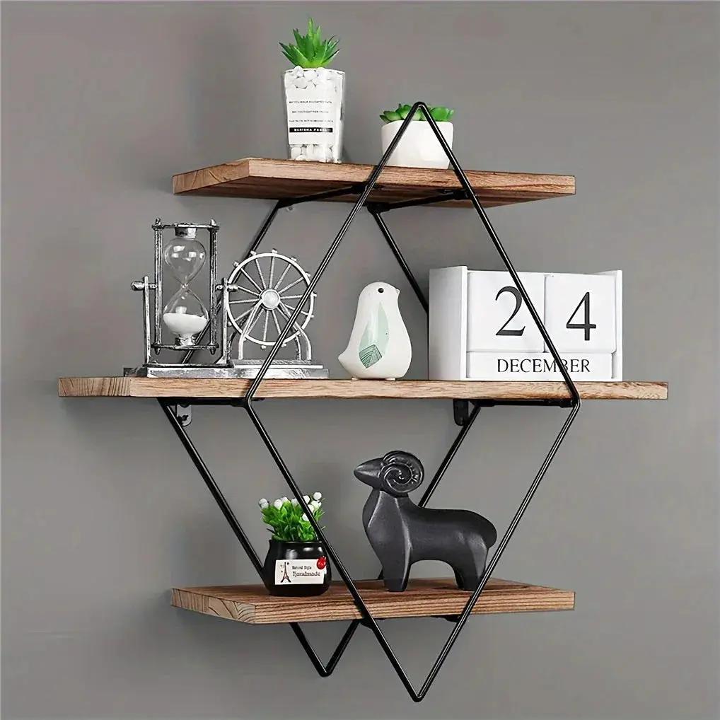 Wall Shelves - Geometric Wooden Multi-Layer by House Of Avana