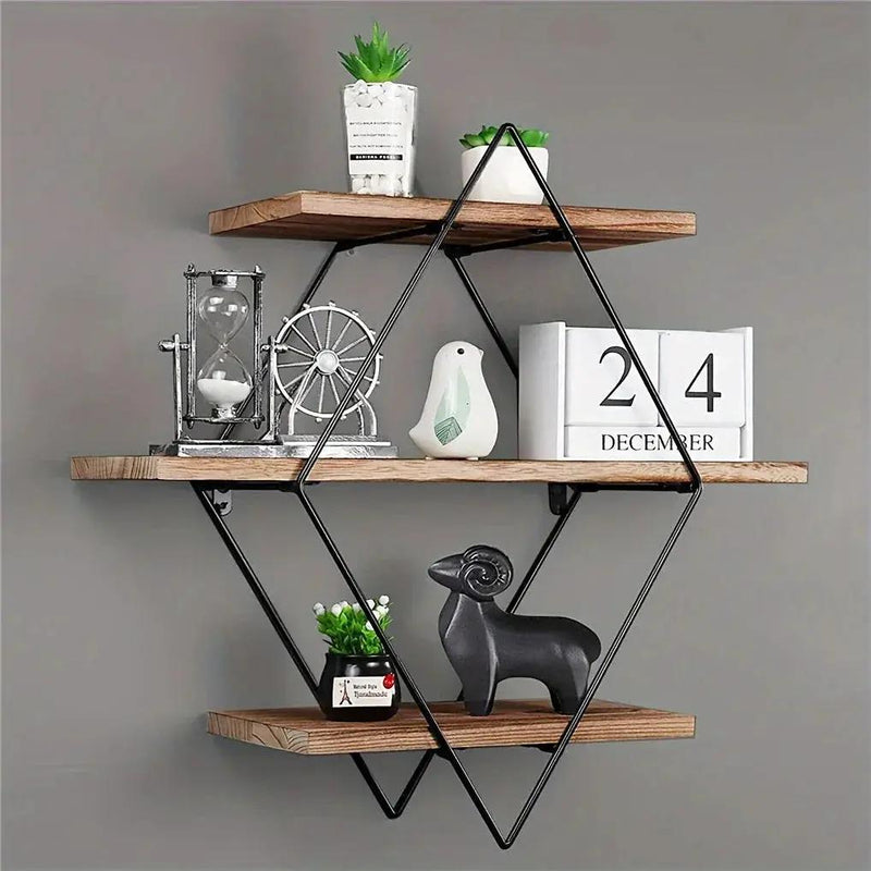 Wall Shelves - Geometric Wooden Multi-Layer by House Of Avana