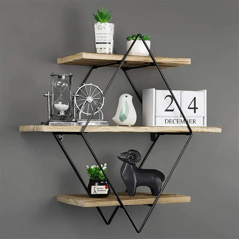 Wall Shelves - Geometric Wooden Multi-Layer by House Of Avana