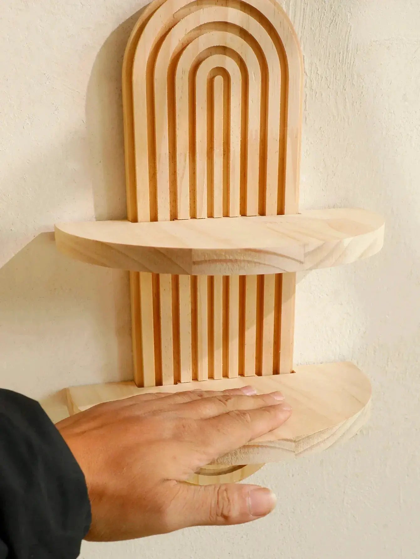 Wall Shelves - Geometric Wooden Natural by House Of Avana