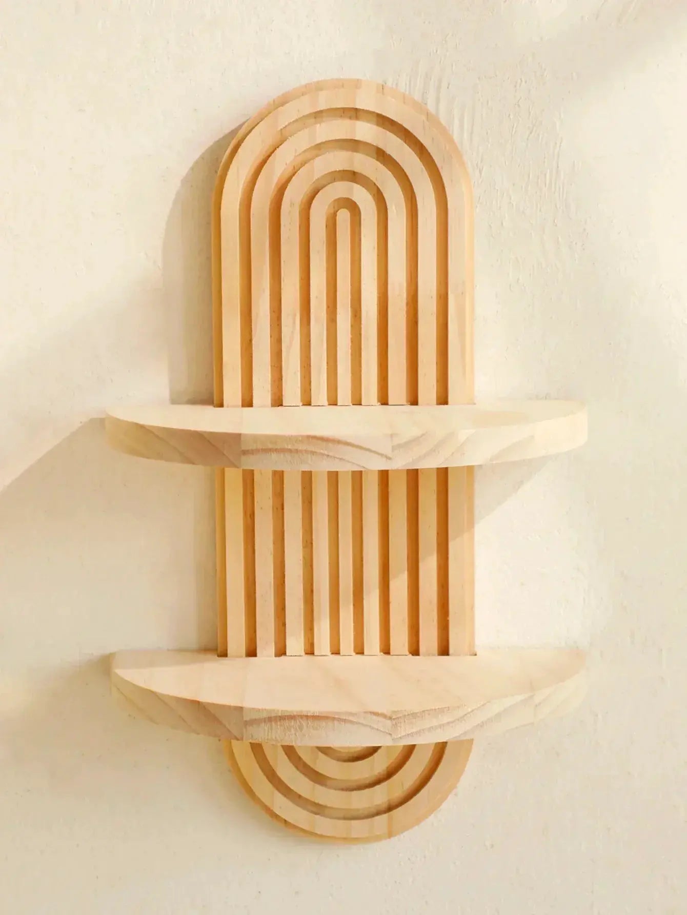 Wall Shelves - Geometric Wooden Natural by House Of Avana
