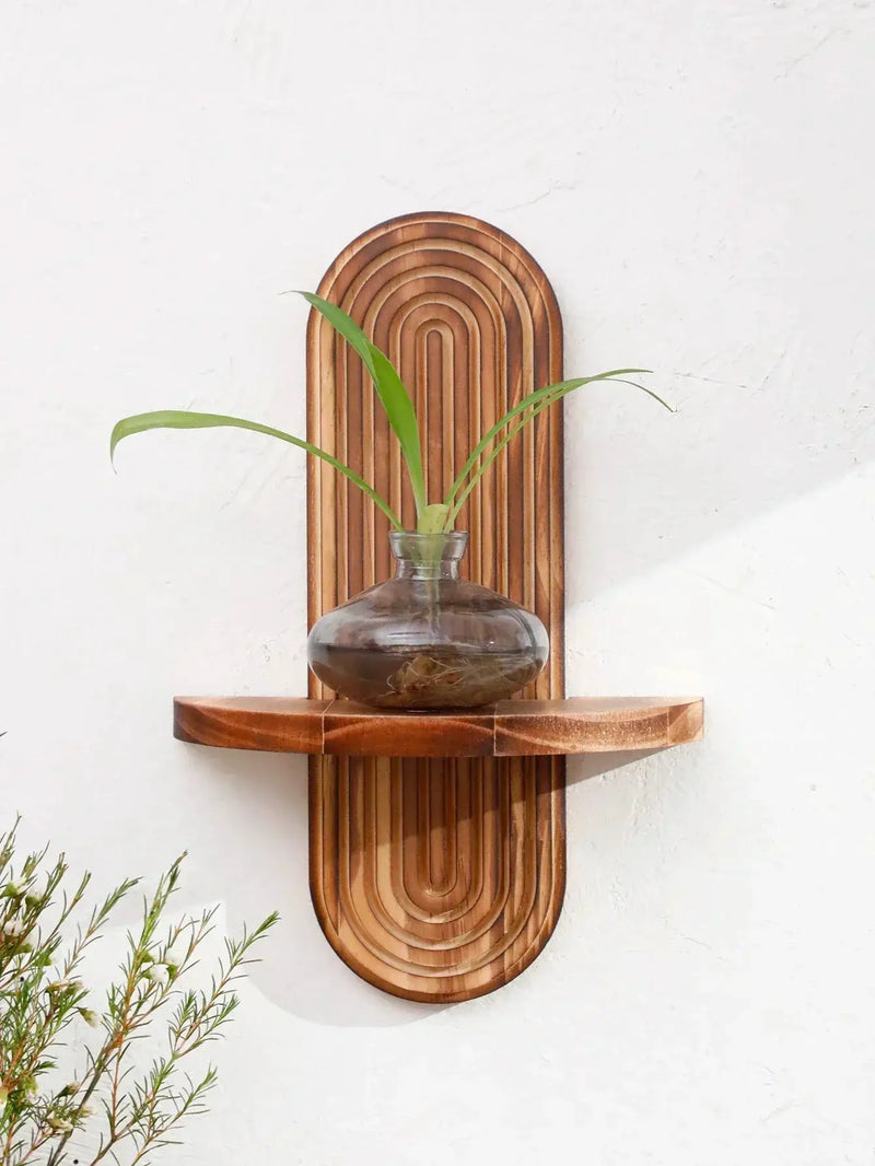 Wall Shelves - Geometric Wooden Natural by House Of Avana