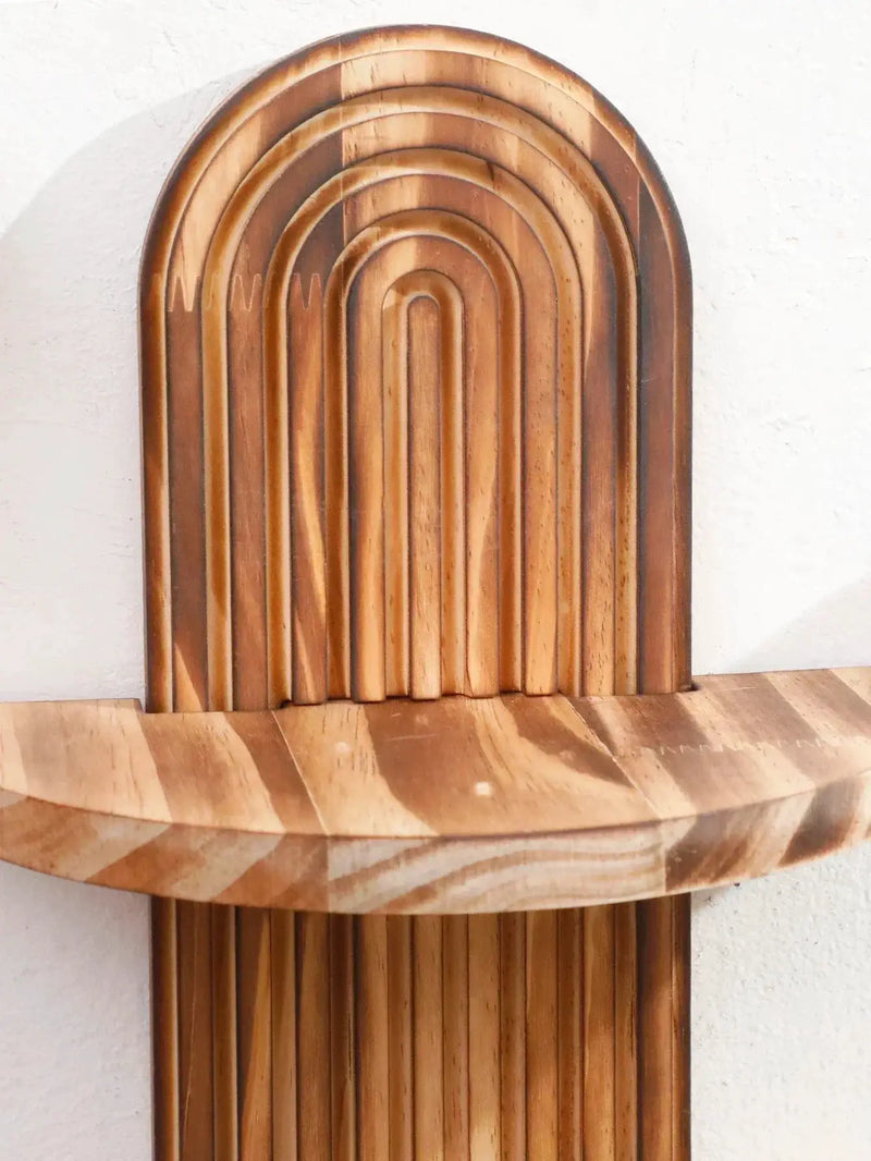 Wall Shelves - Geometric Wooden Natural by House Of Avana