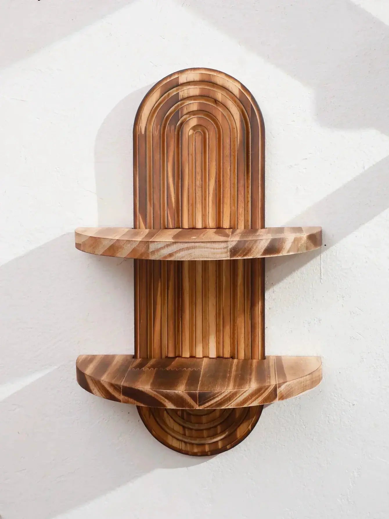 Wall Shelves - Geometric Wooden Natural by House Of Avana