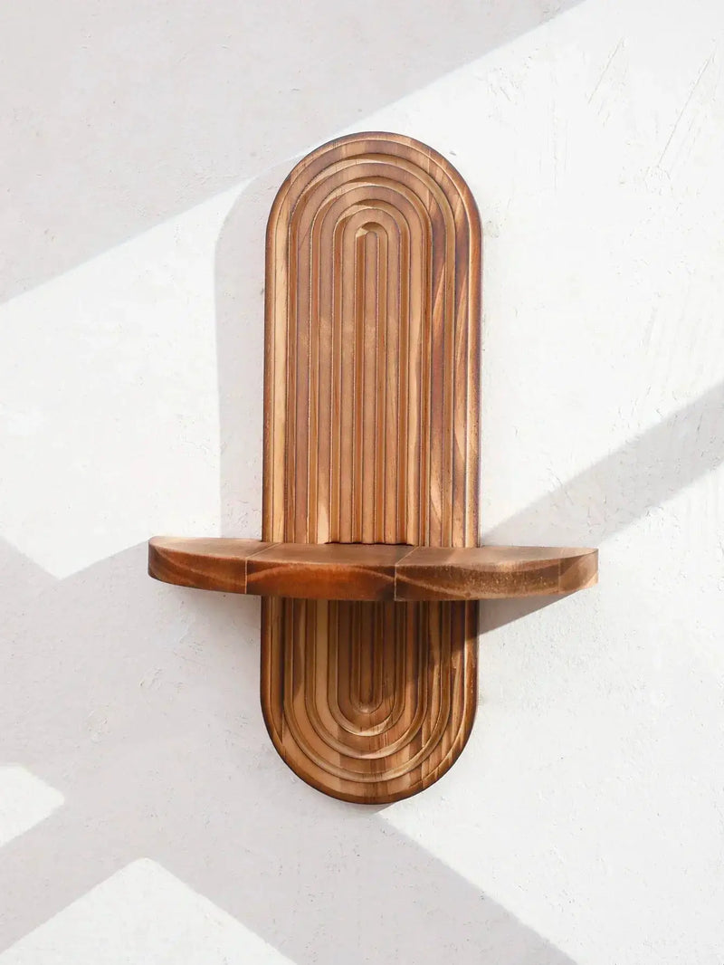 Wall Shelves - Geometric Wooden Natural by House Of Avana