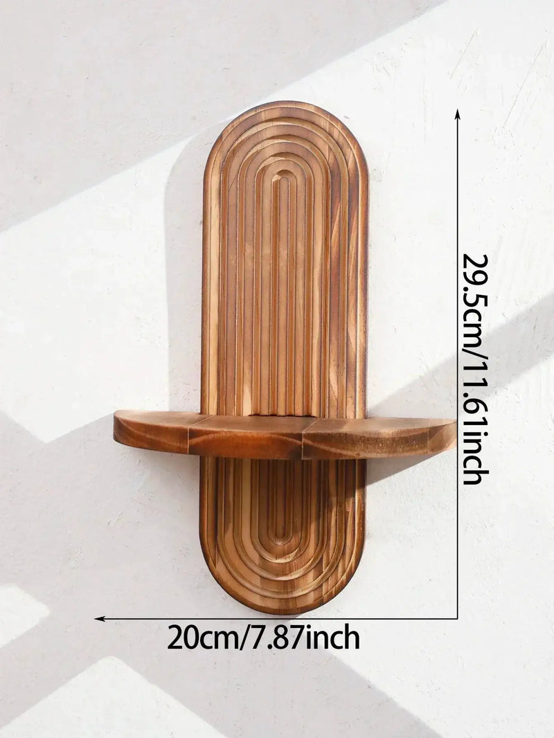 Wall Shelves - Geometric Wooden Natural by House Of Avana
