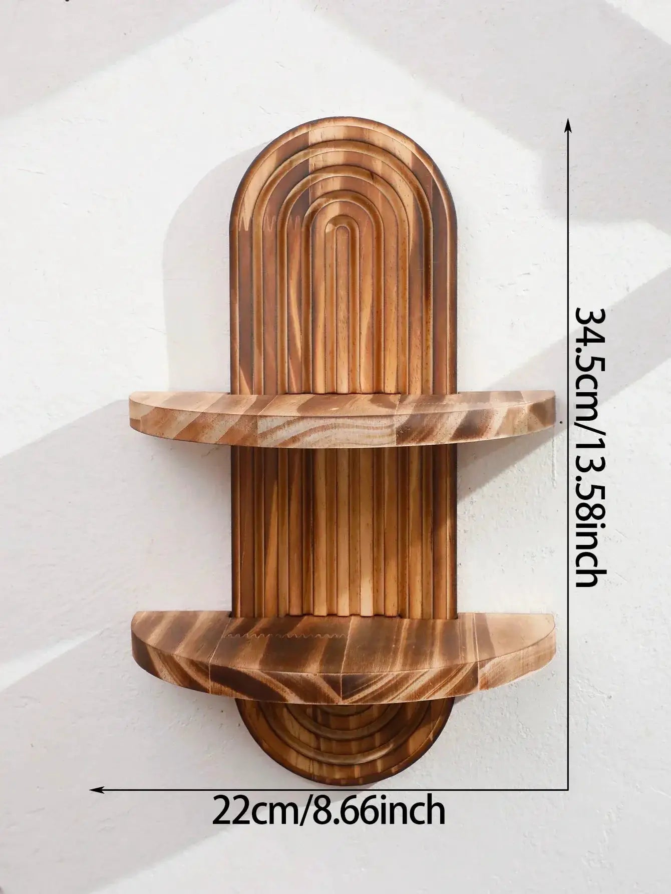 Wall Shelves - Geometric Wooden Natural by House Of Avana