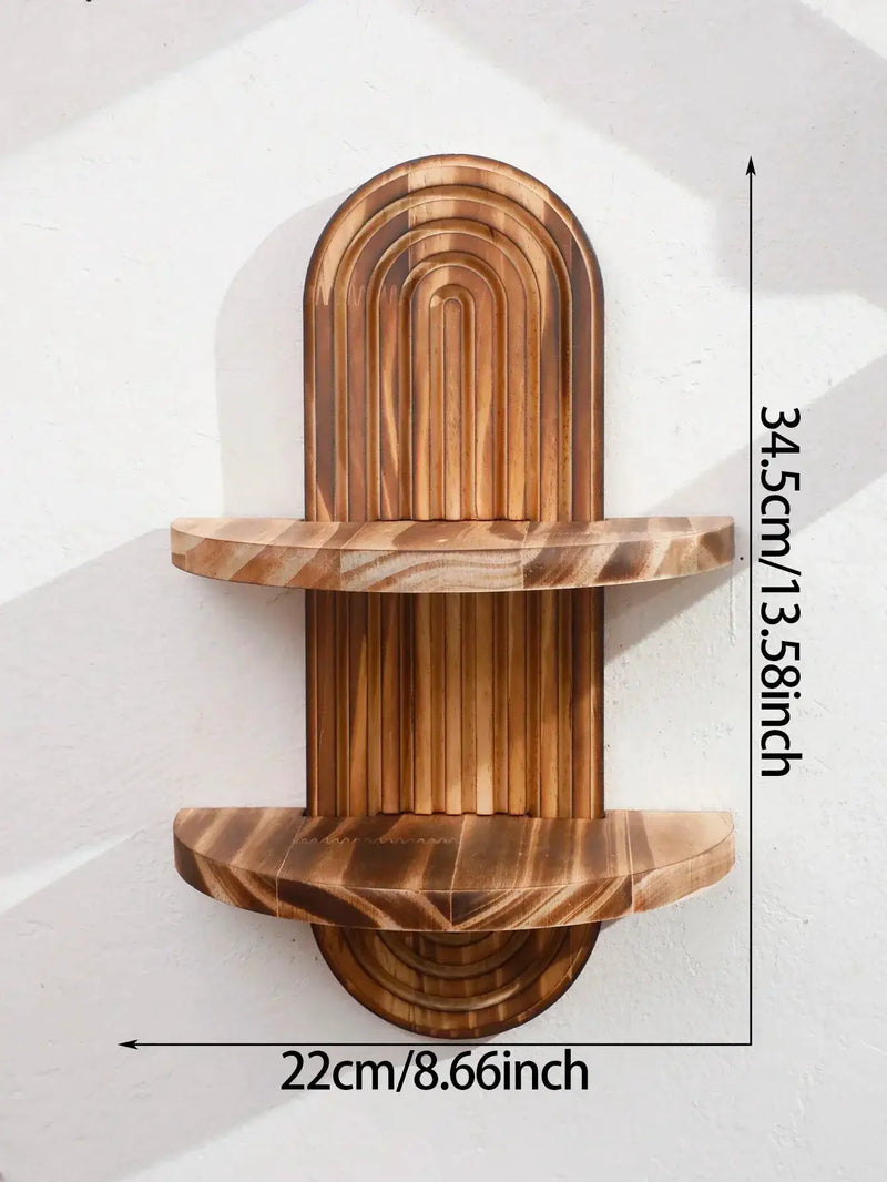 Wall Shelves - Geometric Wooden Natural by House Of Avana