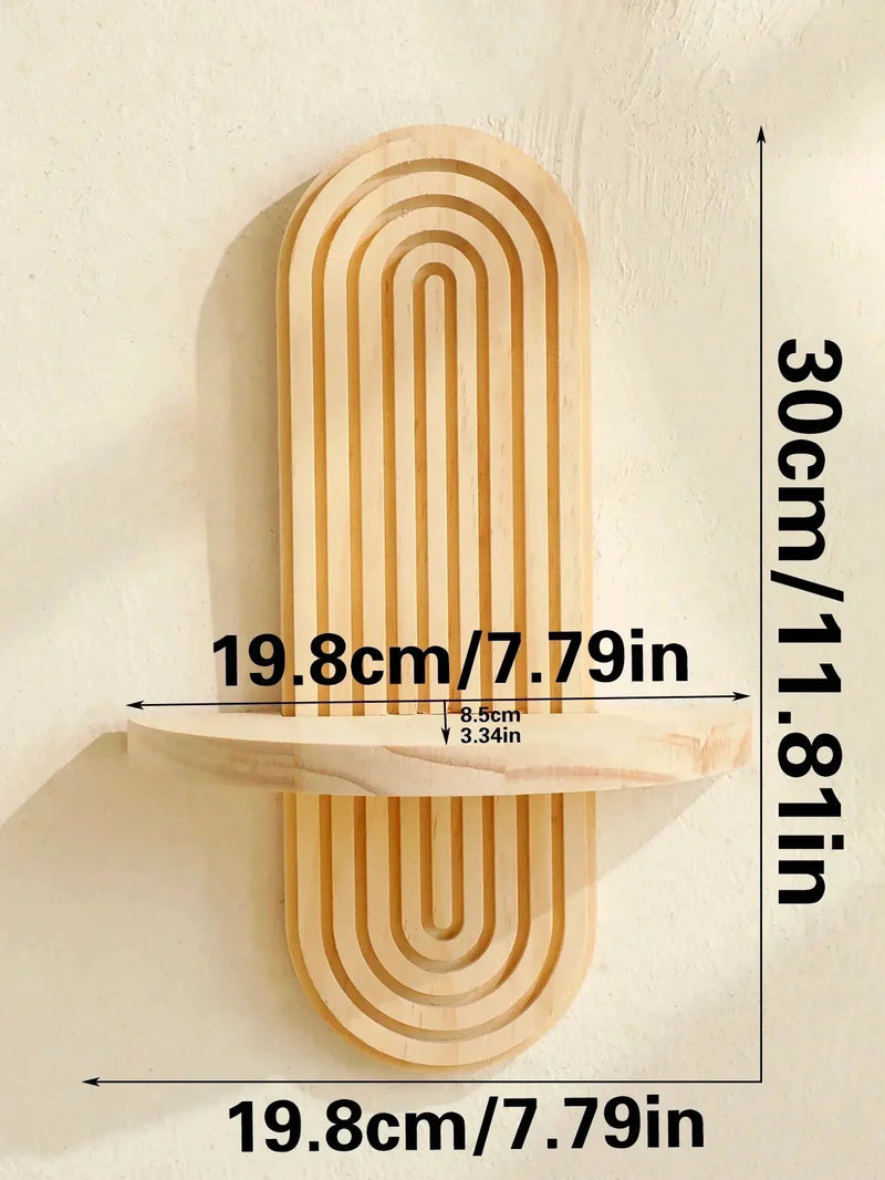 Wall Shelves - Geometric Wooden Natural by House Of Avana