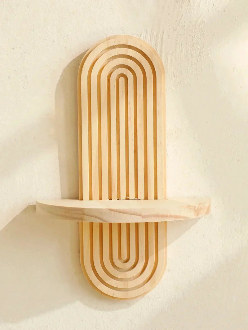 Wall Shelves - Geometric Wooden Natural by House Of Avana