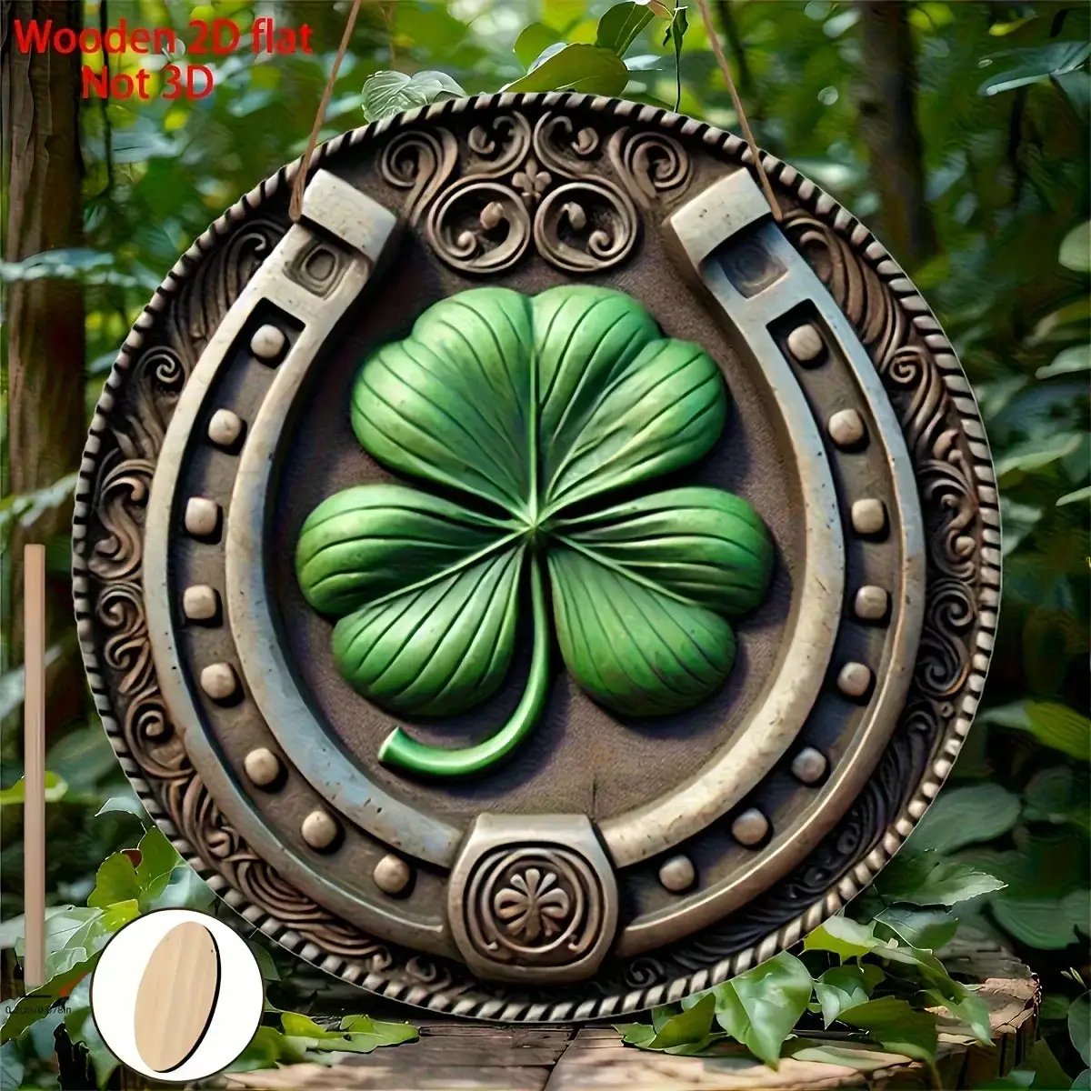 Wall Sign - Retro Wooden Green by House Of Avana