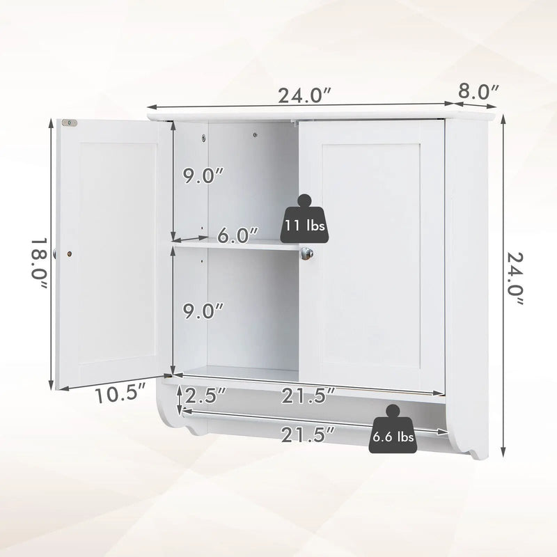Wall Mounted Bathroom Storage Medicine Cabinet with Towel Bar by DirectDeals