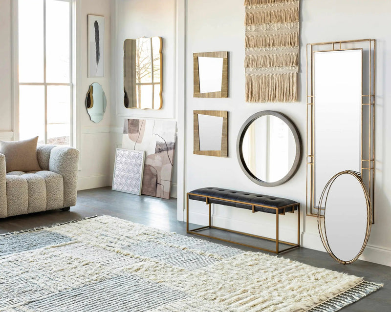 Brookesmith Cream Fringed Patterned Wall Hanging by Boutique Rugs