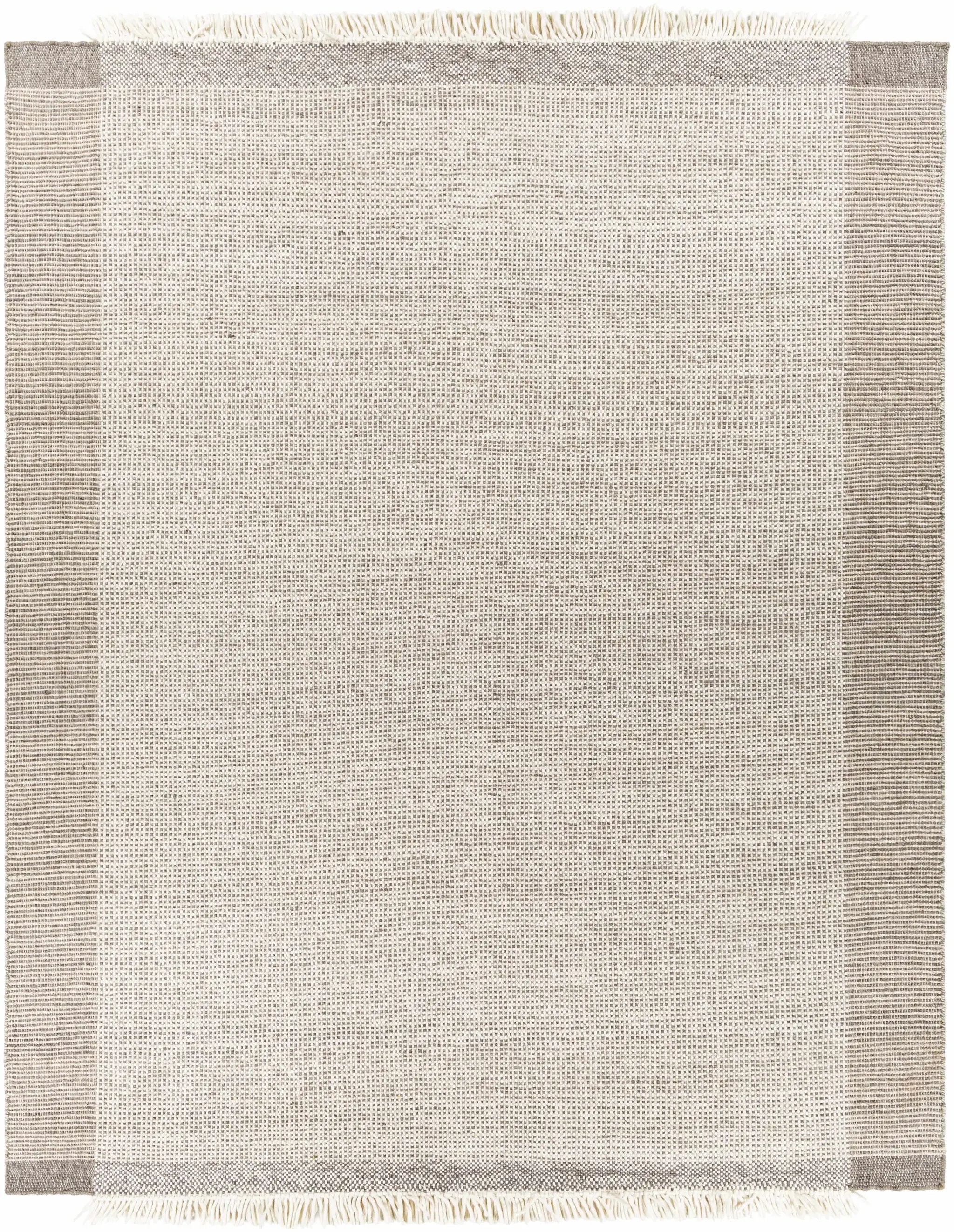 Joelle Beige Grid Wool Rug by Boutique Rugs