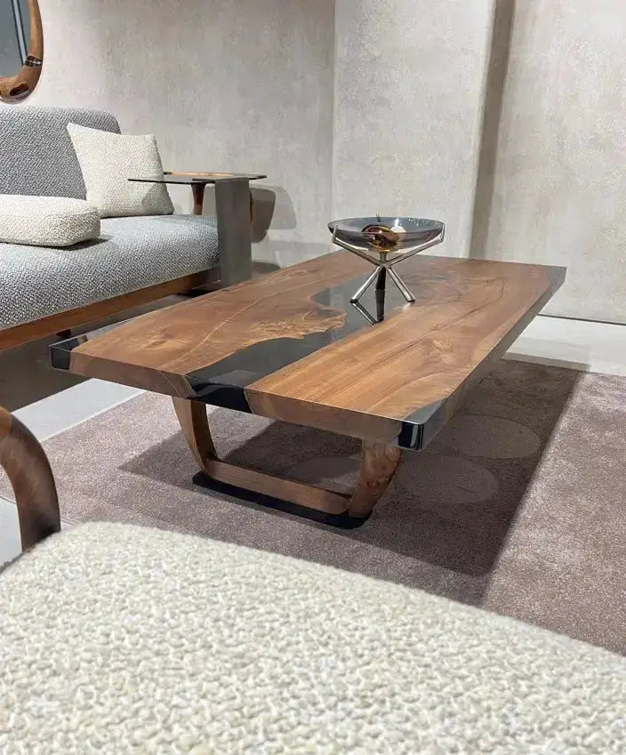 Resin Coffee Table With Walnut Legs, photo 7 of 7