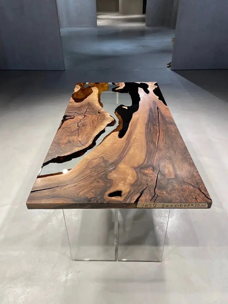 Resin Walnut River Dining Room Table | Voronoi Table, photo 10 of 17