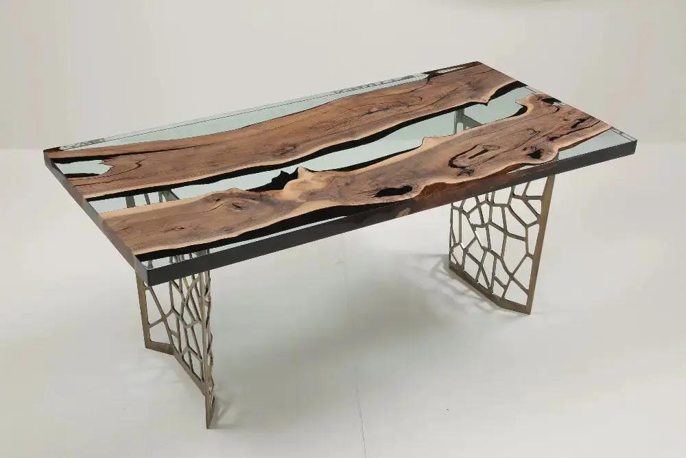 Resin Walnut River Dining Room Table | Voronoi Table, photo 14 of 17