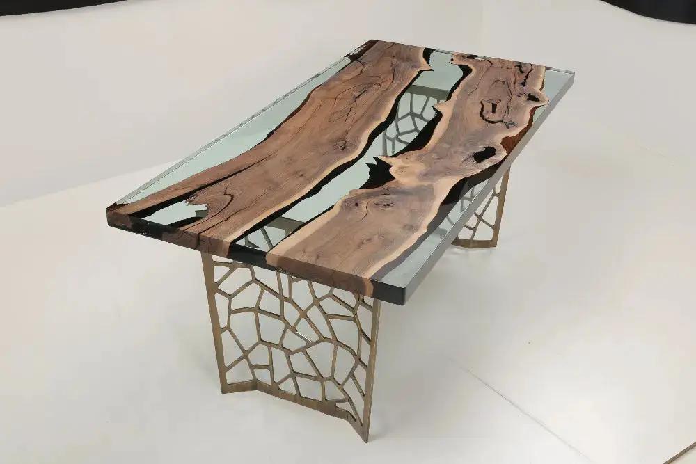 Resin Walnut River Dining Room Table | Voronoi Table, photo 13 of 17