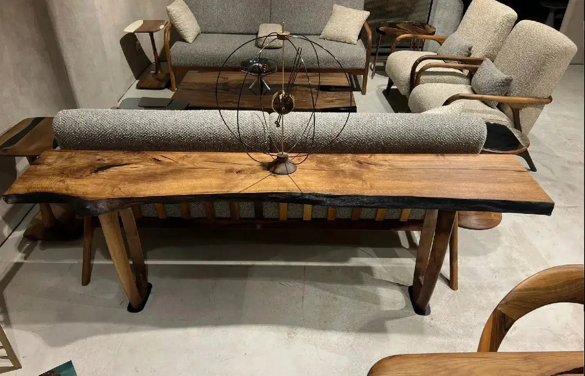 Rustic Console And Sofa Table Made Of Walnut, photo 7 of 8