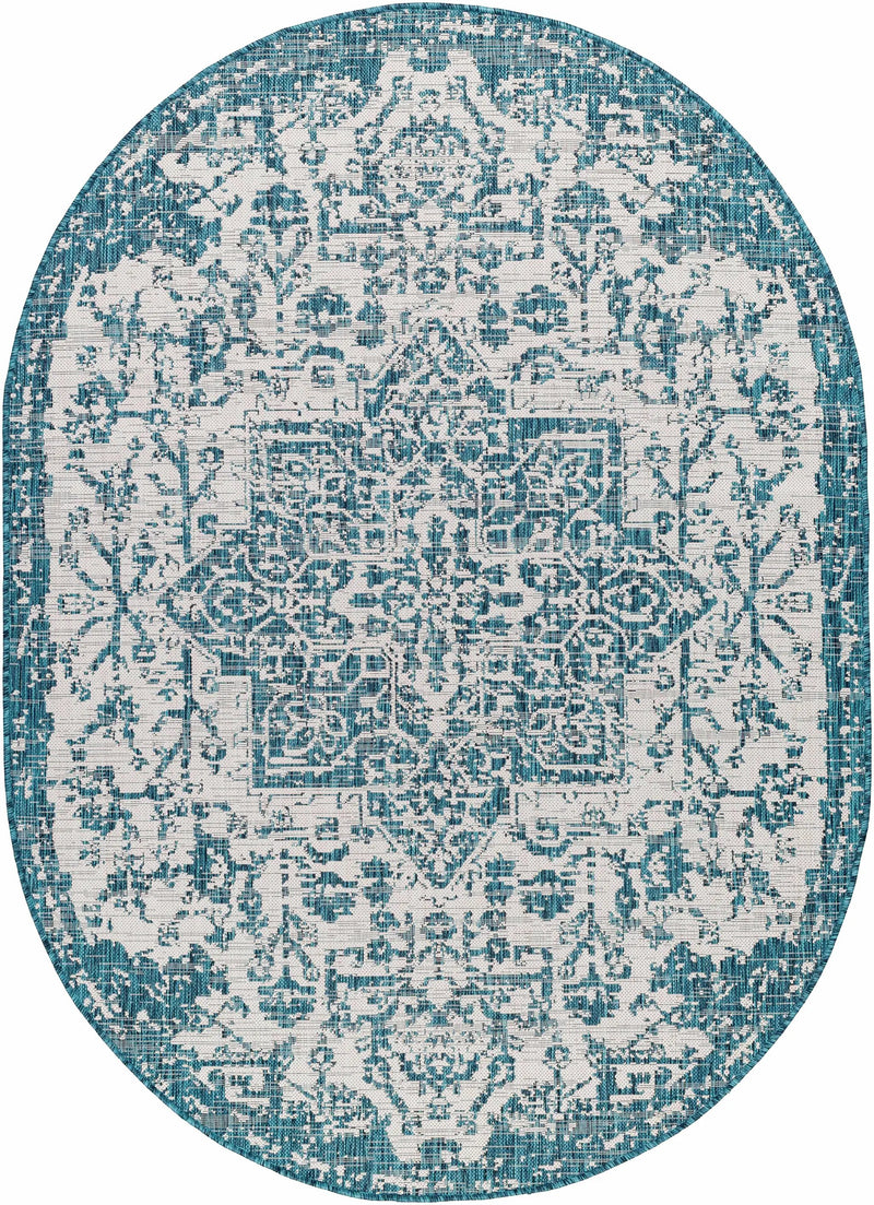 Teal Kilmacolm Indoor & Outdoor Area Rug - Clearance by Boutique Rugs