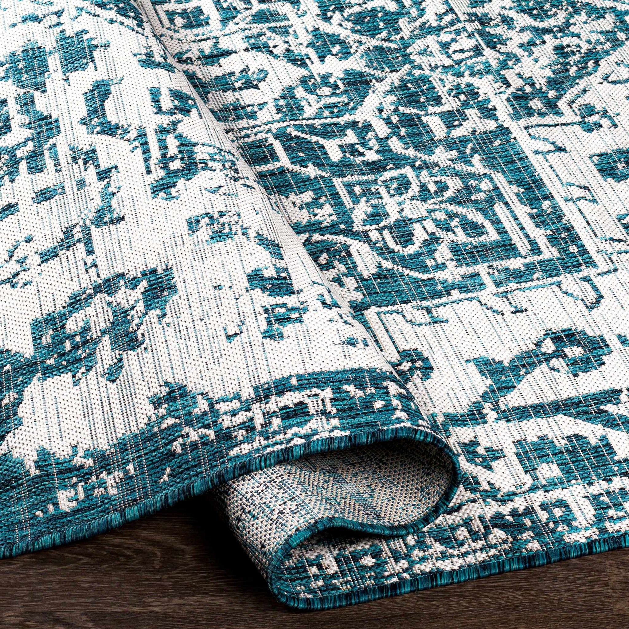 Teal Kilmacolm Indoor & Outdoor Area Rug - Clearance by Boutique Rugs