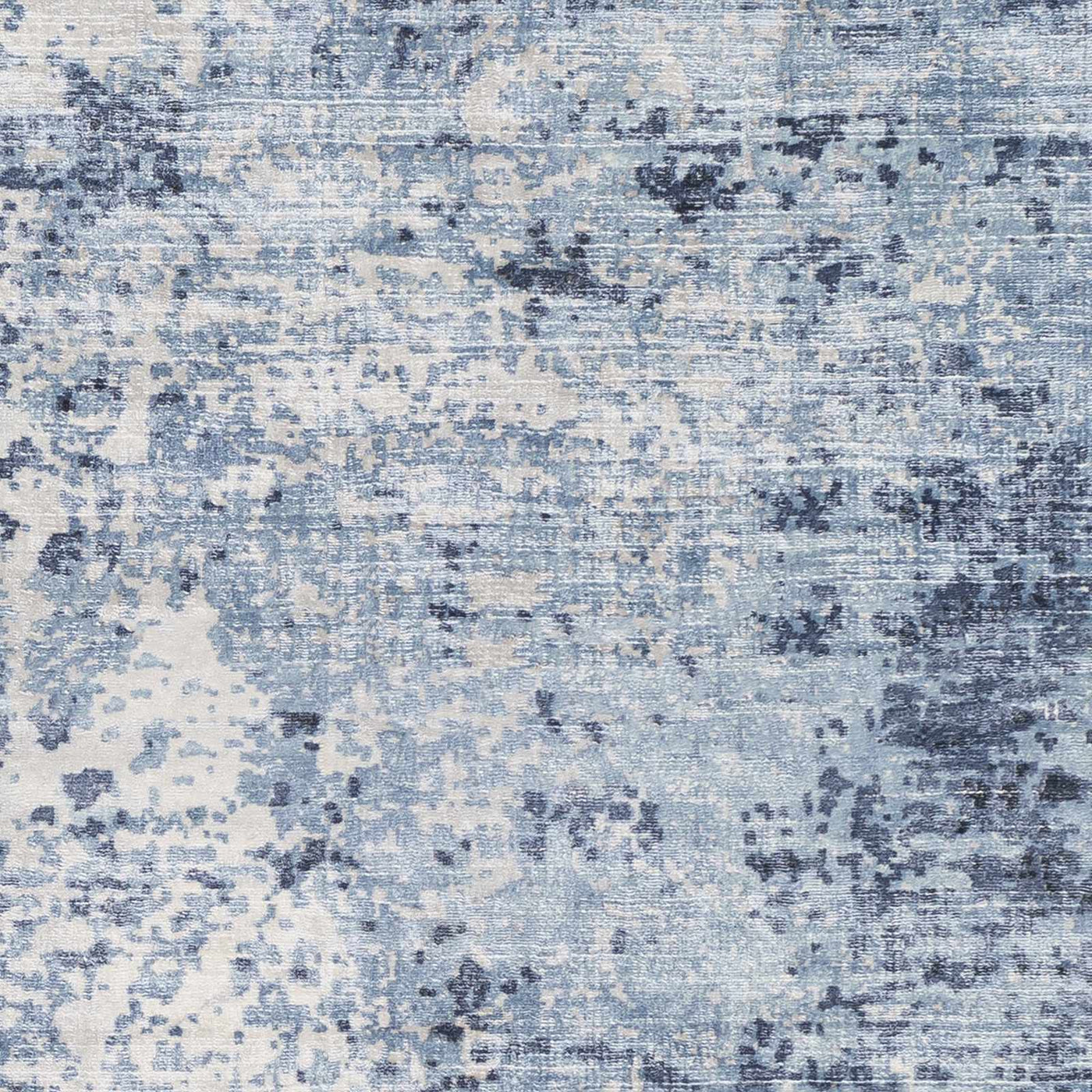 Wardle Abstract Blue/White Viscose Rug - Clearance by Boutique Rugs