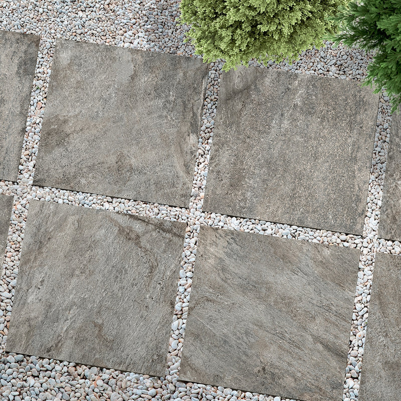 Warm Gray Natural Stone Look Porcelain Pavers 24x24 Porcelain Natural 24x24 Pavers — 2