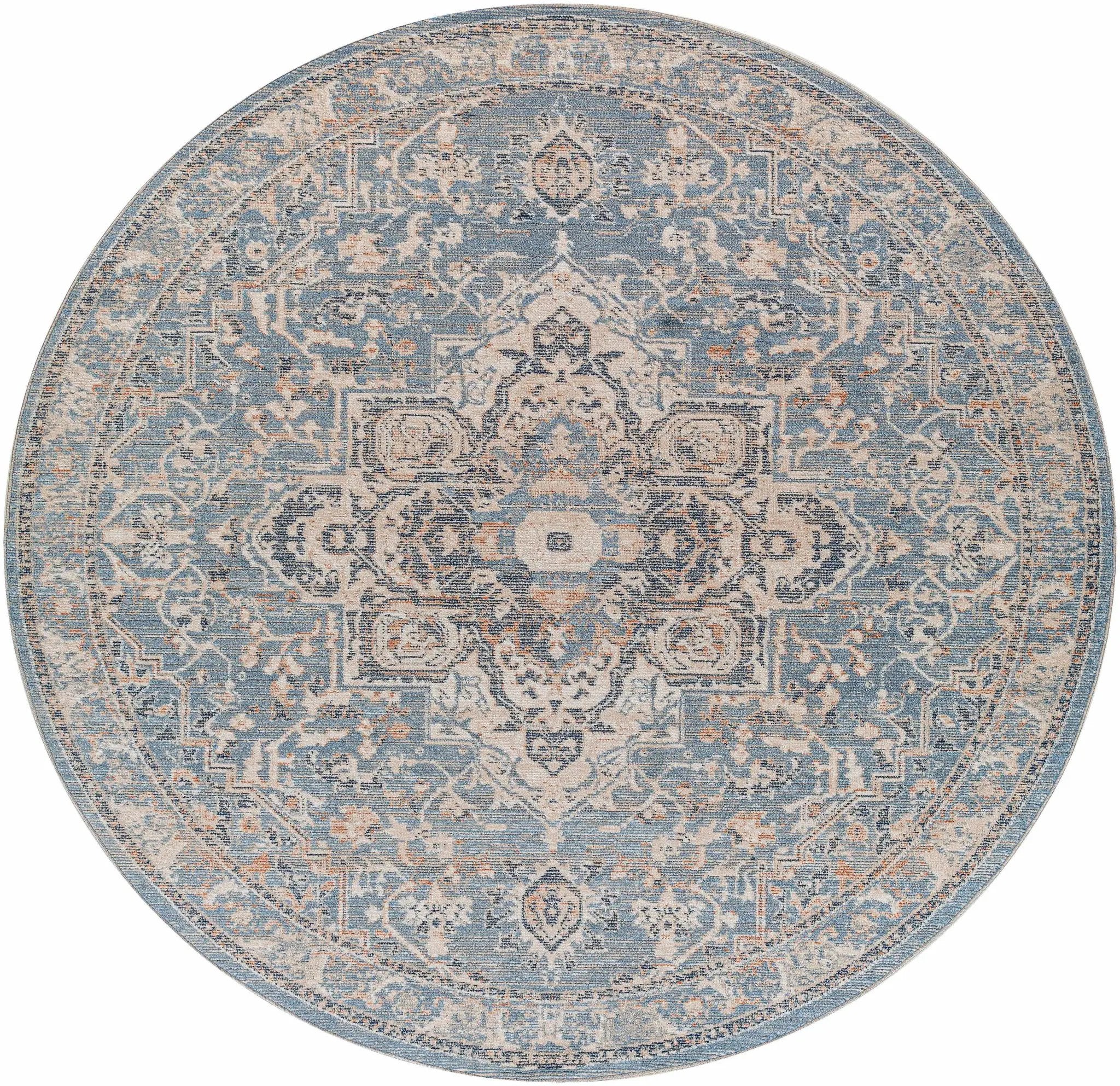 Buguey Cream&Blue Area Rug - Clearance by Boutique Rugs