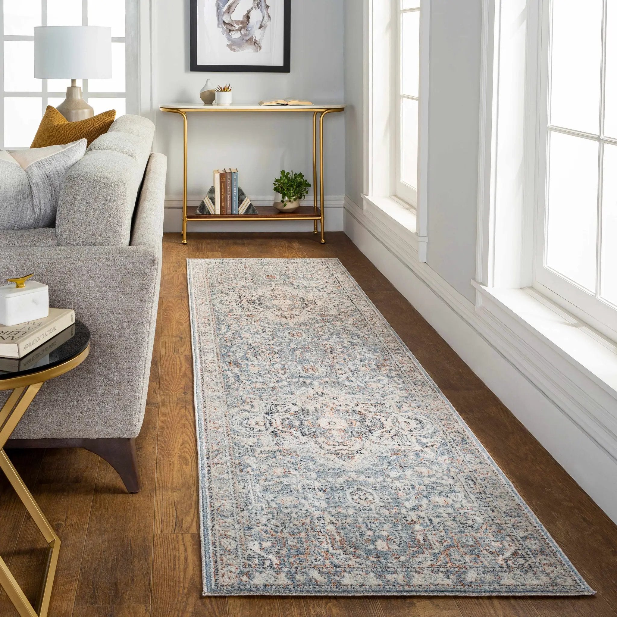 Buguey Cream&Blue Area Rug - Clearance by Boutique Rugs