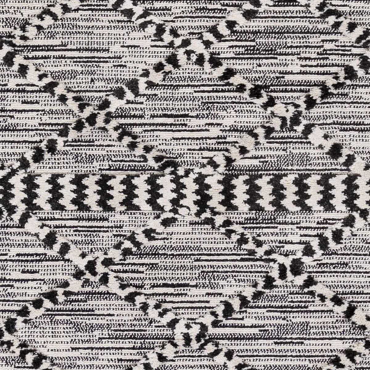 Warrandyte 5x7 Black&White High-Low Rug - Clearance, sample swatch