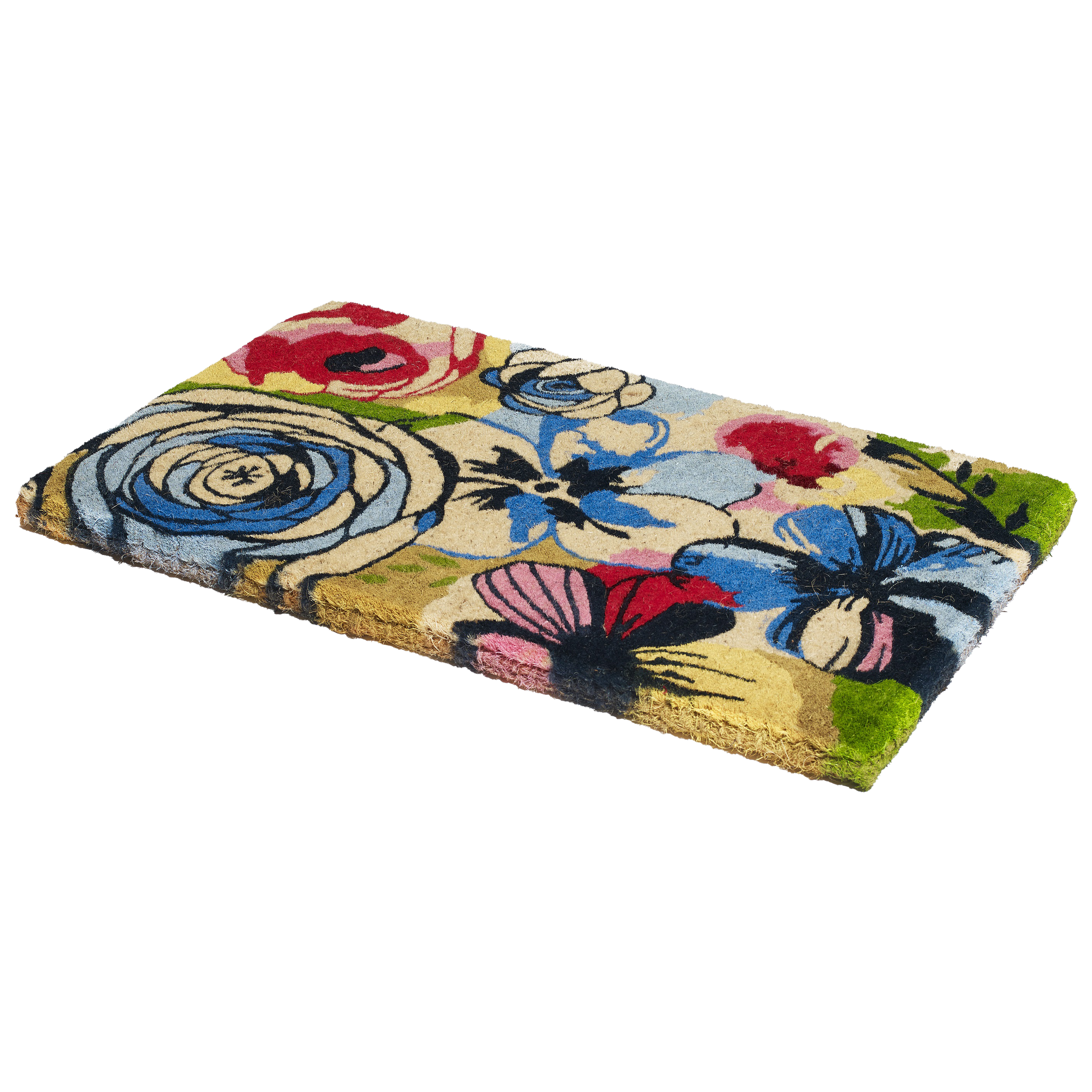 Watercolor Floral Coir Doormat by Fab Habitat
