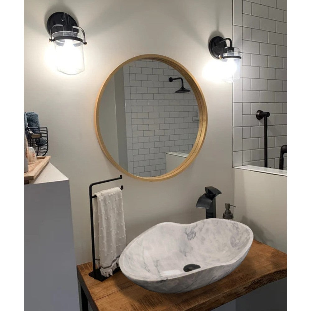 Carrara White Marble Wave Shape Special Design Sink (W)14" (L)24" (H)6" by GobekDesign