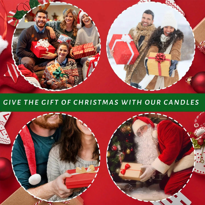 Wax Candle Set with 4 Christmas Scents and Gift Packaging by House Of Avana