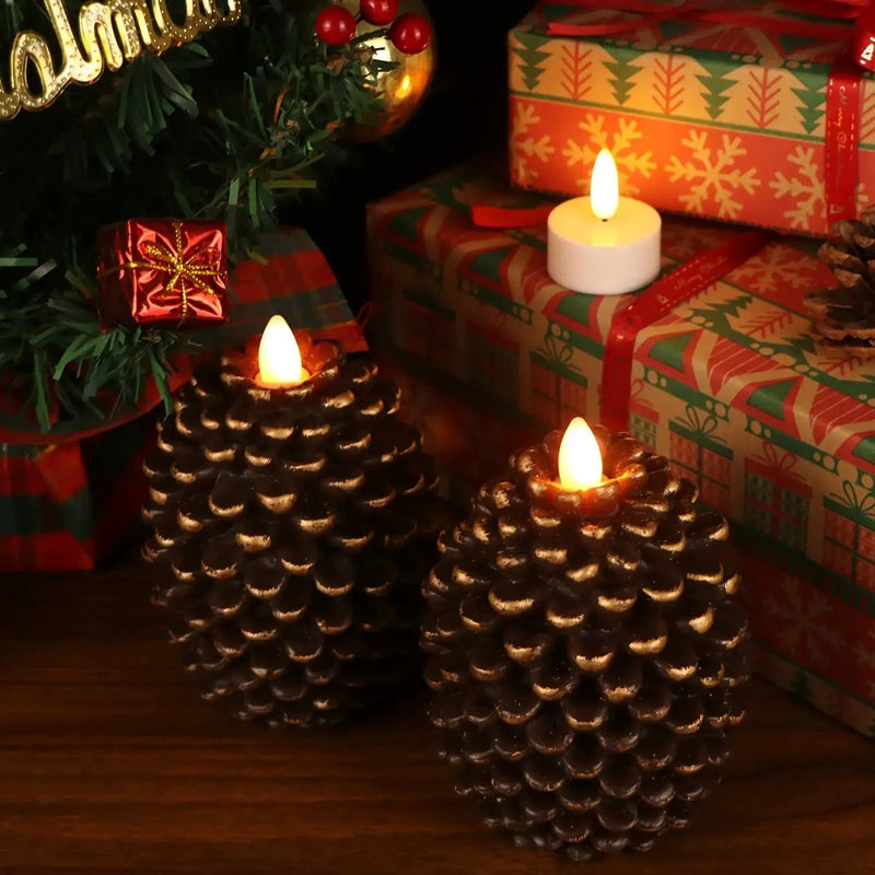 Wax Candles with Glitter Accents Unscented by House Of Avana