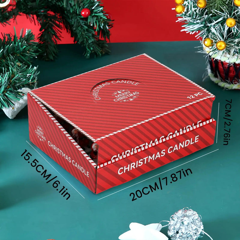Wax Christmas Candles with Santa and Snowman Designs in Red and White by House Of Avana
