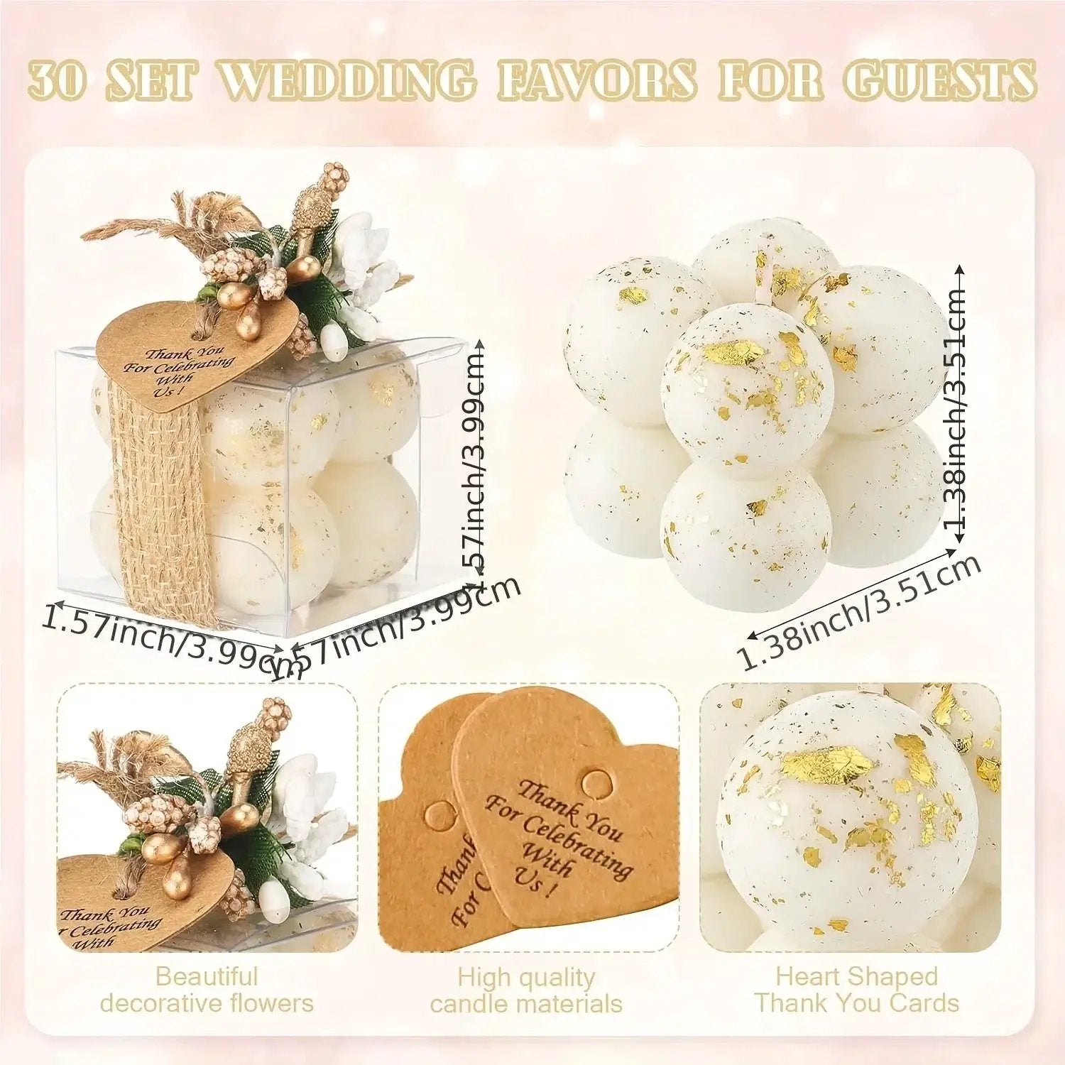 Wax Mini Bubble Candles, 30 Sets, Small Layered by House Of Avana