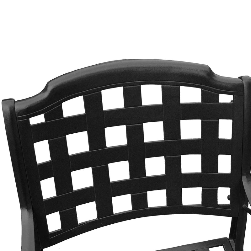 Aluminum 9pc Rectangular Patio Dining Set, Lazy Susans, Eight Chairs by Sharicks