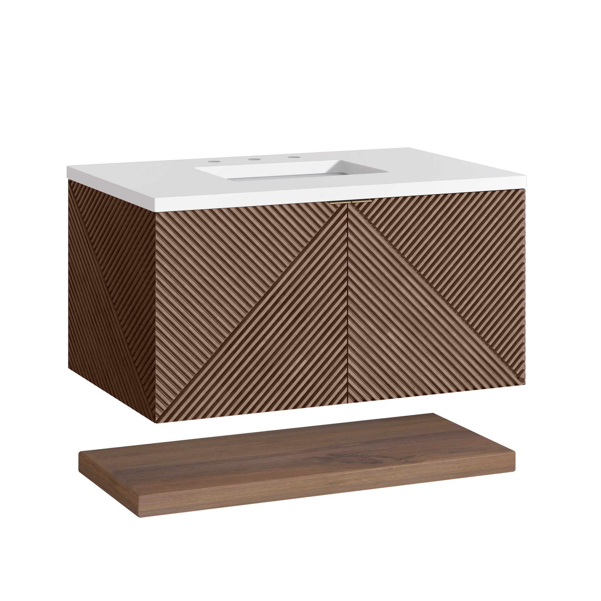 James Martin Marcello 36" Floating Single Bathroom Vanity, Chestnut, view 29