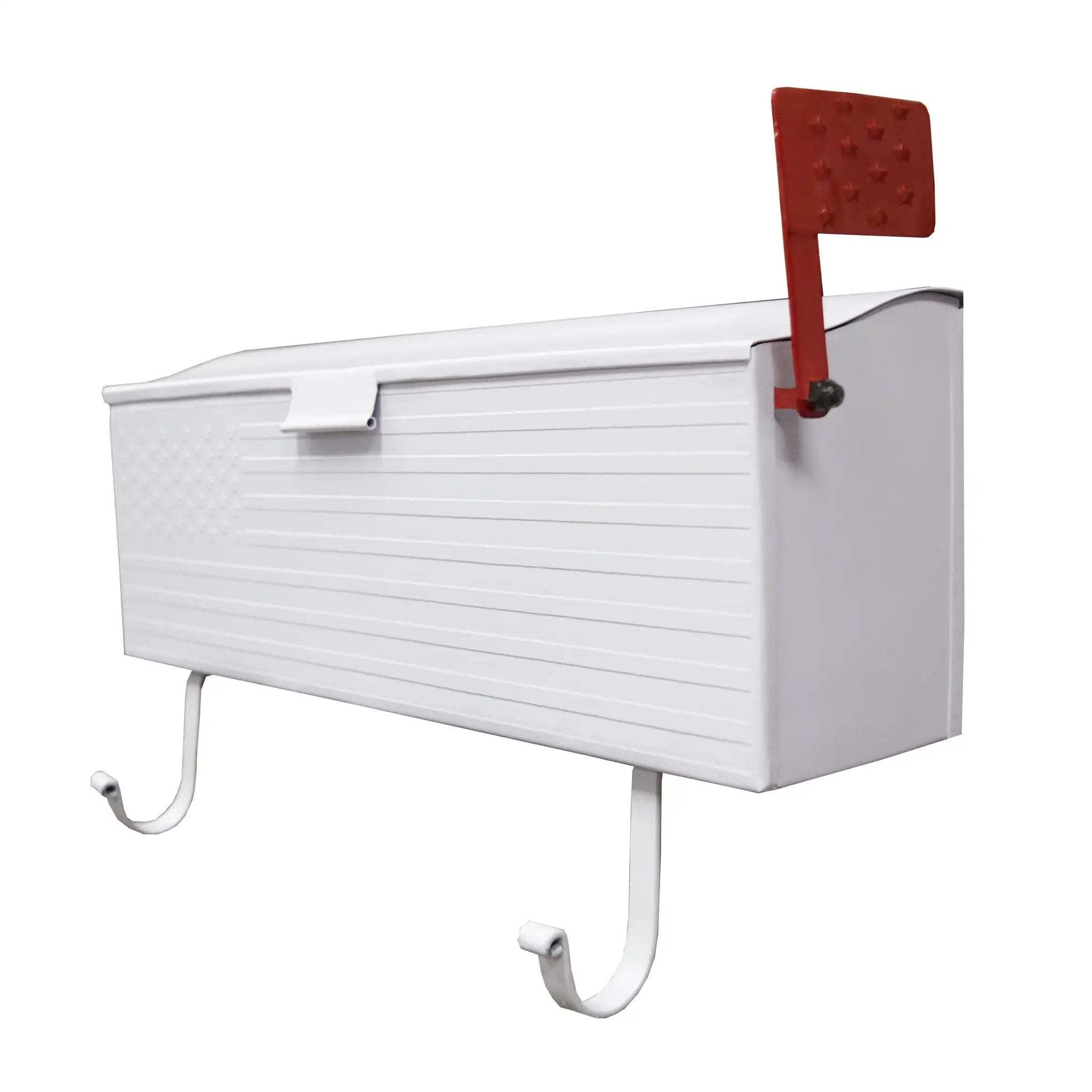 White American Flag Metal Wall Mounted Mailbox with Hangers by Sharicks