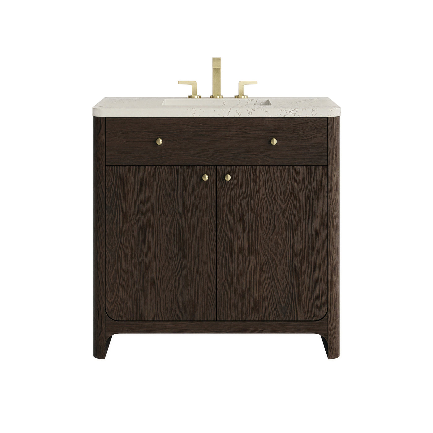 James Martin Gracyn 36" Single Bathroom Vanity, Sable with Siberian countertop