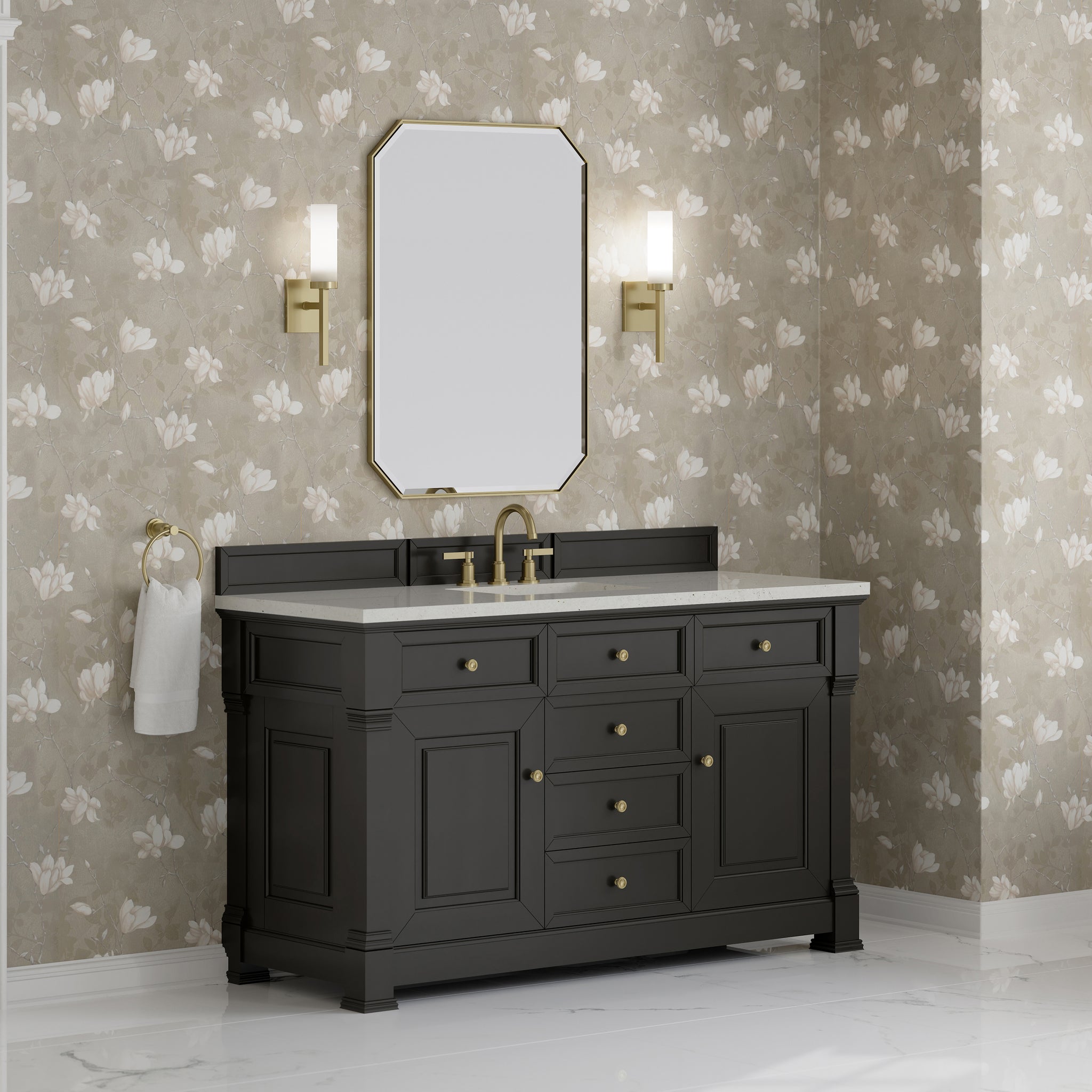 James Martin Brookfield 60" Single Bathroom Vanity, Black Onyx, view 20