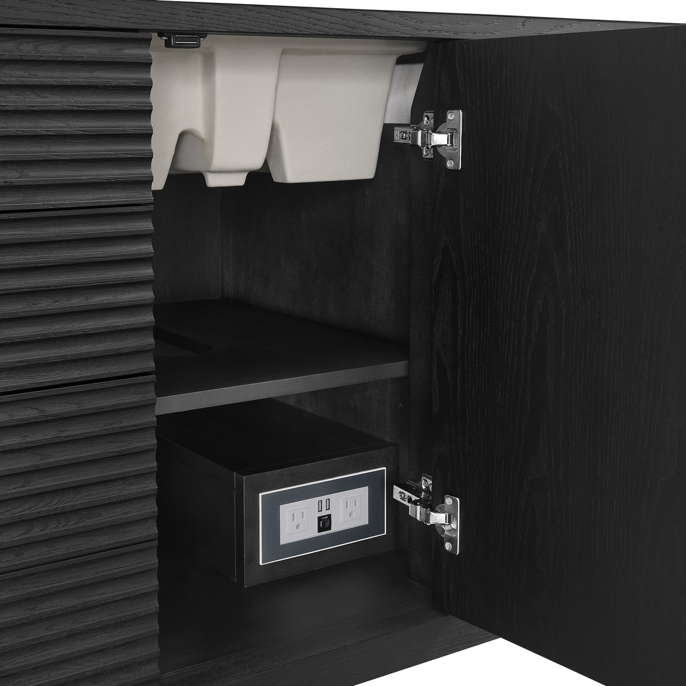 James Martin Myrrin 48" Single Bathroom Vanity, Carbon Oak, view 29