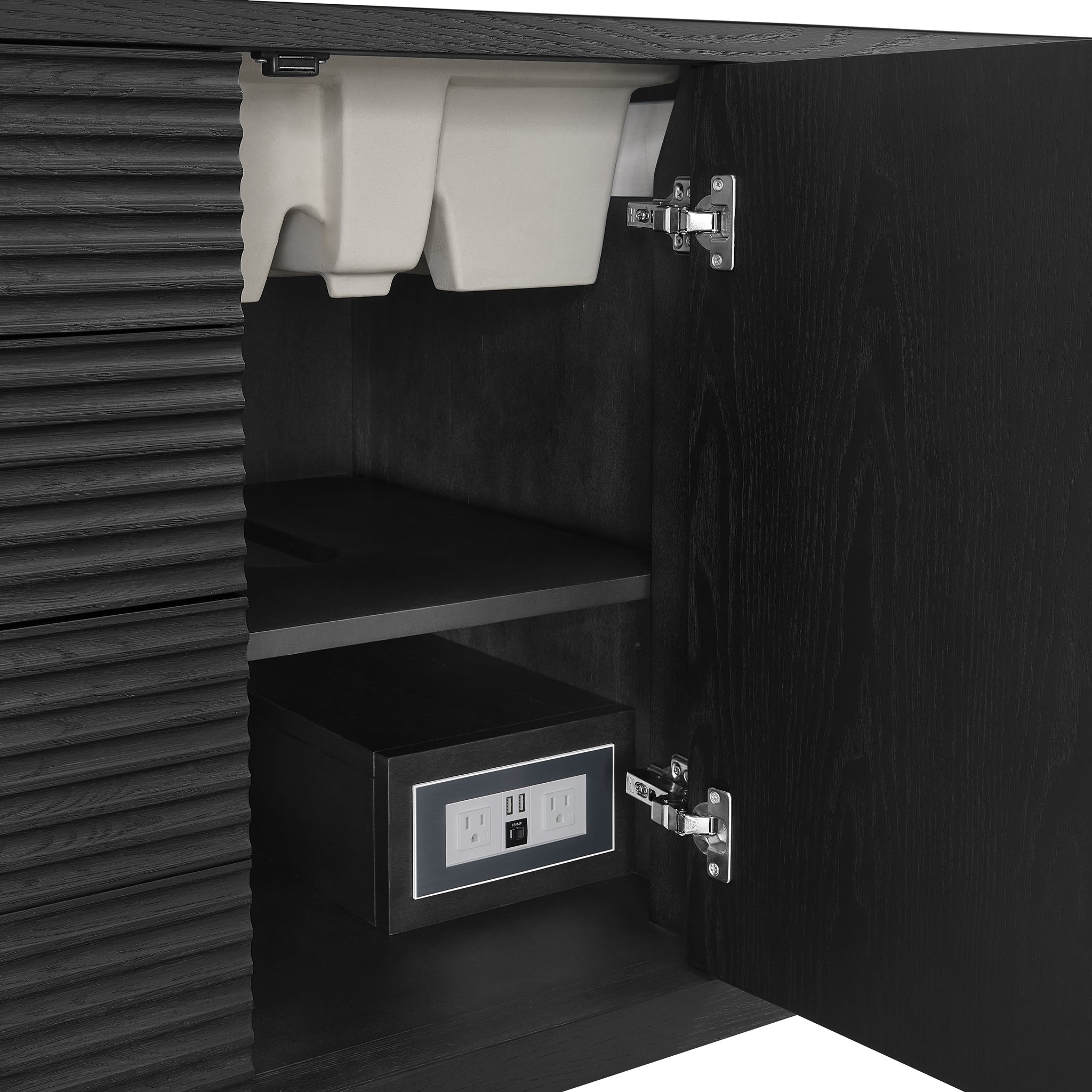 James Martin Myrrin 48" Single Bathroom Vanity, Carbon Oak, view 29
