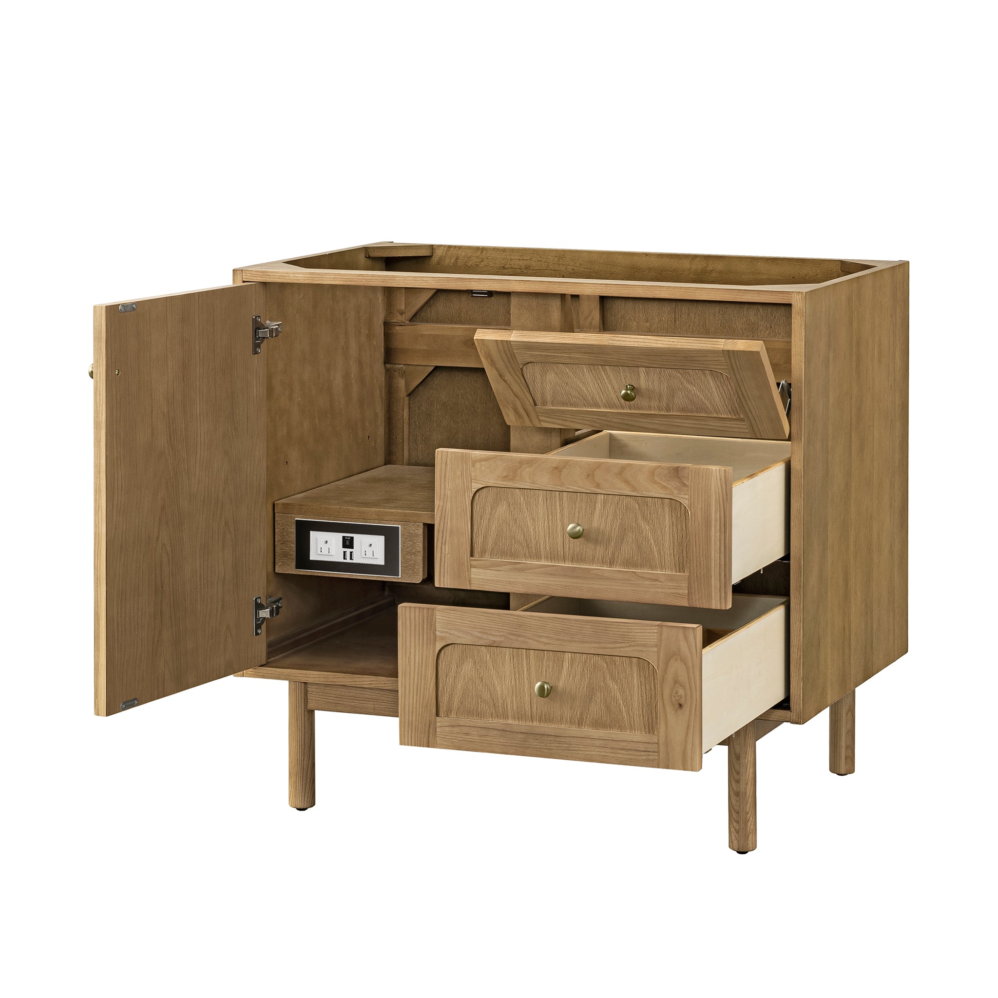 James Martin Laurent 36" Dual Mount Single Bathroom Vanity, Light Natural Oak, view 17