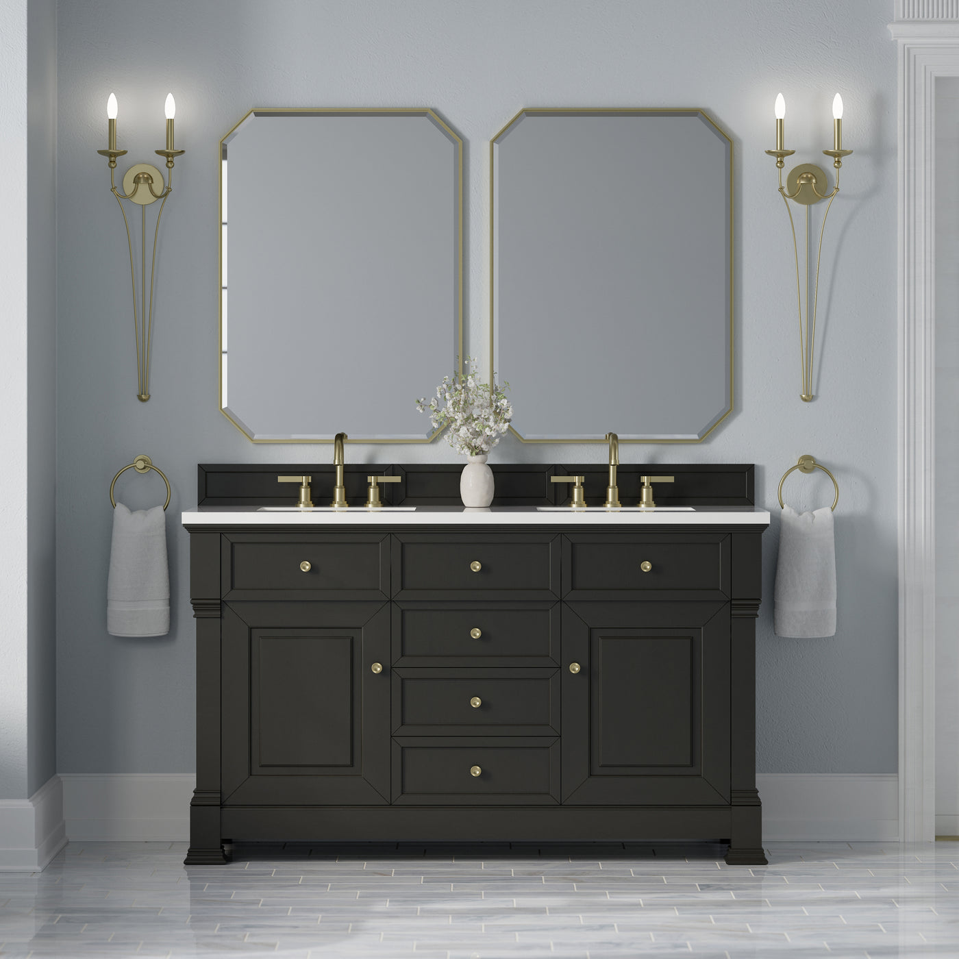 James Martin Brookfield 60" Double Bathroom Vanity, Black Onyx, view 26