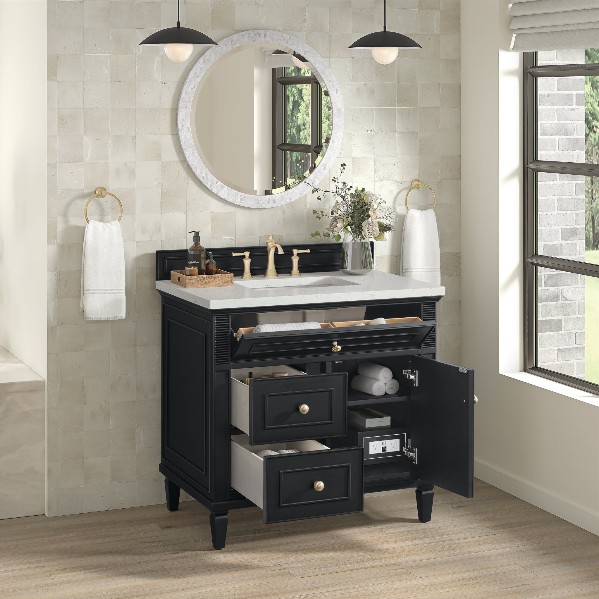 James Martin Lorelai 36" Single Bathroom Vanity, Black Onyx, view 26