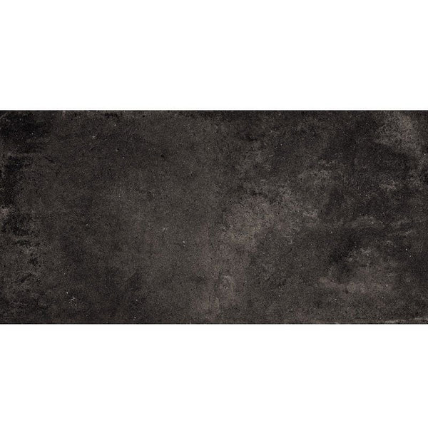 Weathered Black Matte Concrete Look Porcelain Tiles 12x24