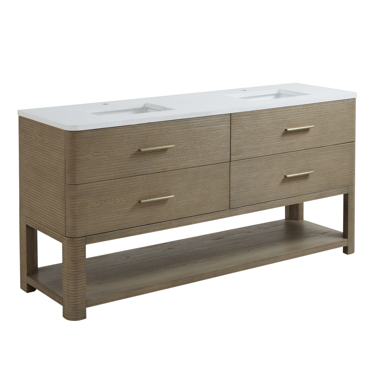 James Martin Lucian 72" Double Bathroom Vanity, Pebble Oak, view 36