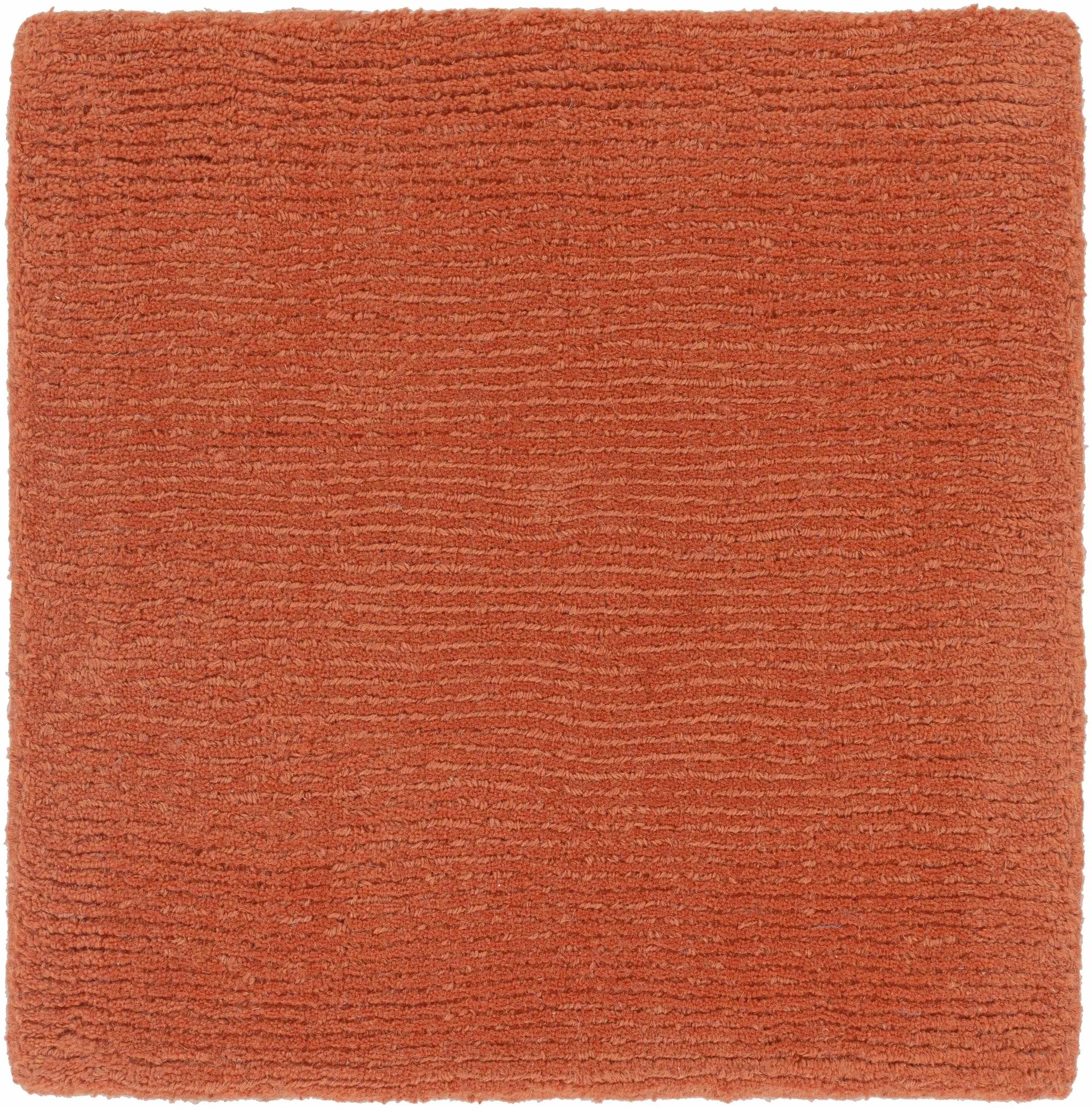 Brockton Solid Orange Wool Rug by Boutique Rugs