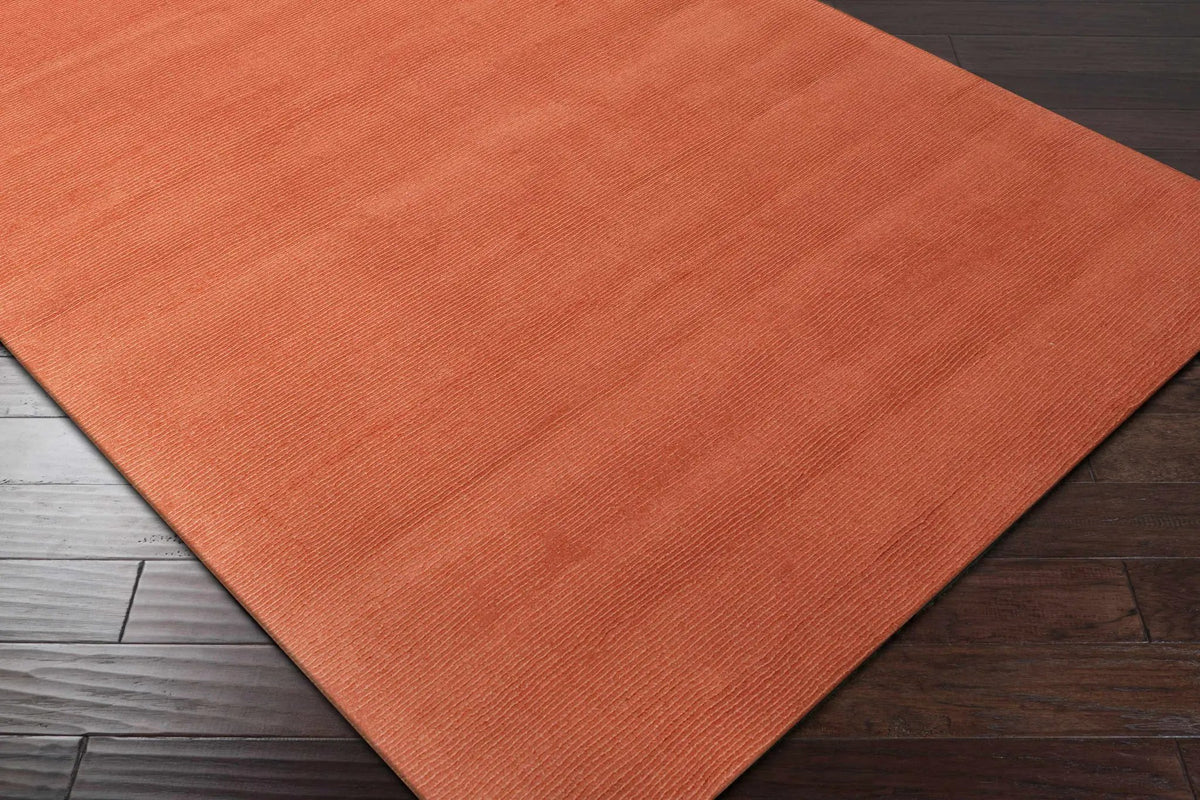 Brockton Solid Orange Wool Rug, photo 14 of 17